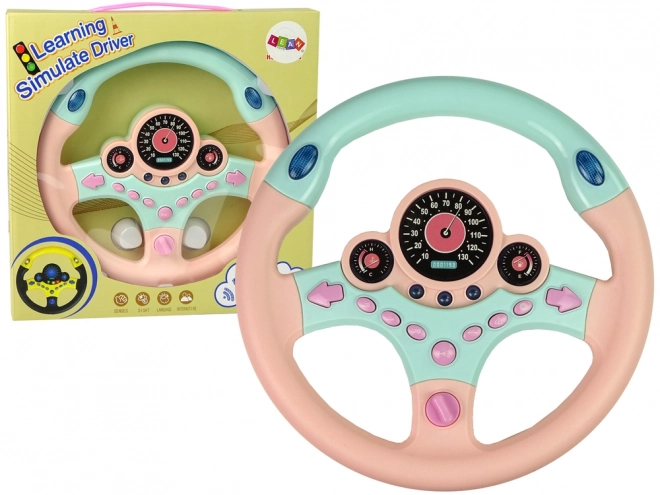 Volant rose interactif Simulateur de conduite Sons Lumières