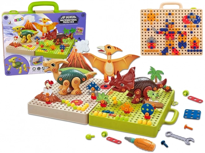 Kit de construction avec dinosaures et tournevis