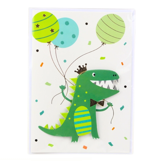 Carte de vœux 3D avec licorne, éléphant, grenouille et dinosaure