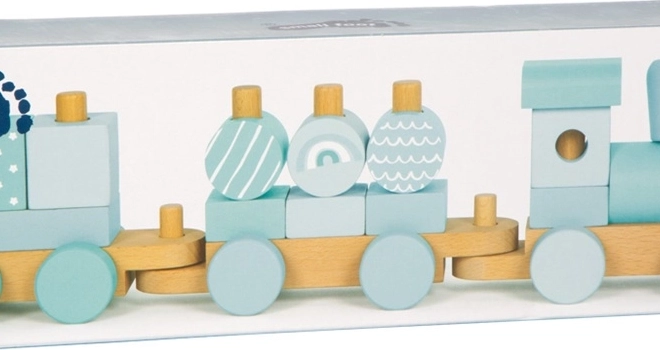 Petit Train en bois à assembler bleu