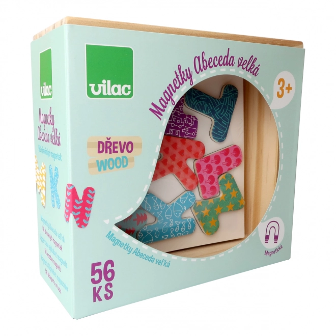 Vilac Lettres magnétiques en bois grand alphabet 56 pcs