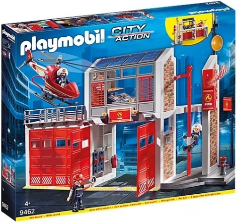 Playmobil City Action grande caserne de pompiers avec hélicoptère
