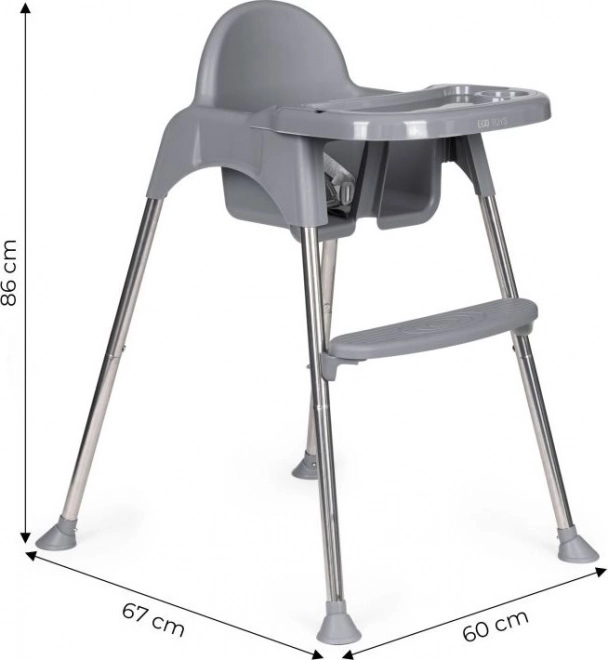 ECOTOYS Chaise haute 2-en-1 grise