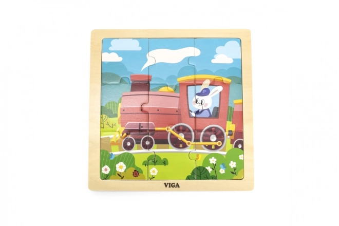 Puzzle en bois 9 pièces - Petit train