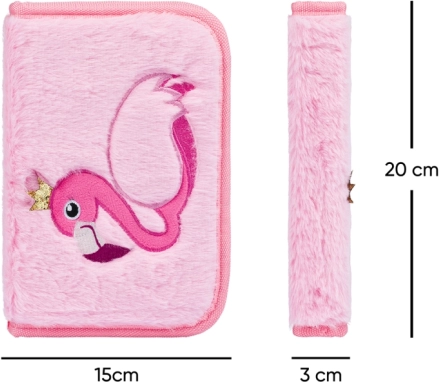 Design en peluche douce avec motif flamant rose