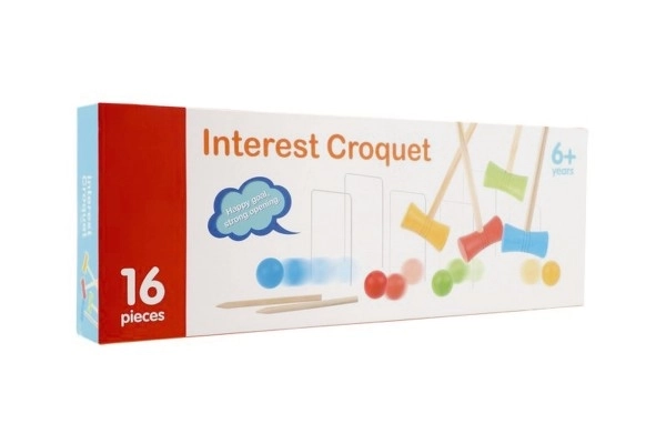 Jeu de Croquet en bois dans une boîte 59x21x6cm