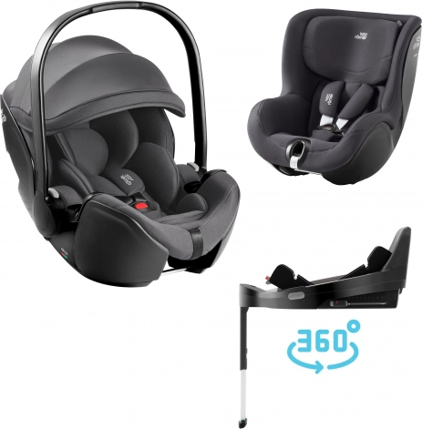 Set siège auto enfant Britax Römer Baby-Safe Pro et Dualfix, gris