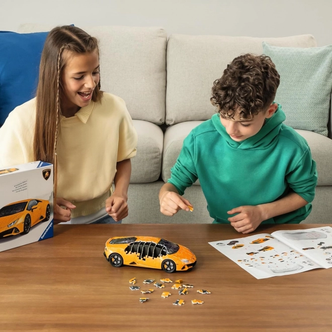 Puzzle 108 pièces 3D Véhicules Lamborghini Huracan Evo Arancio