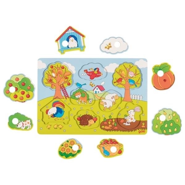 Goki puzzle en bois Dans le jardin