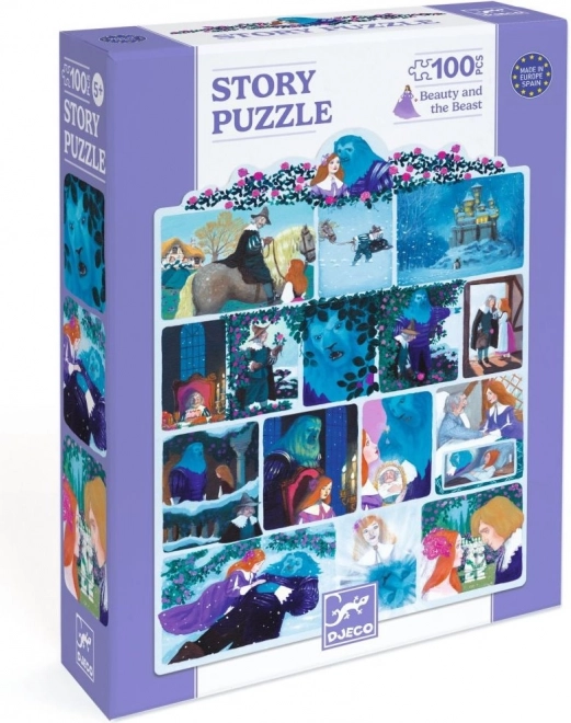 Puzzle avec l'histoire La Belle et la Bête 100 pièces