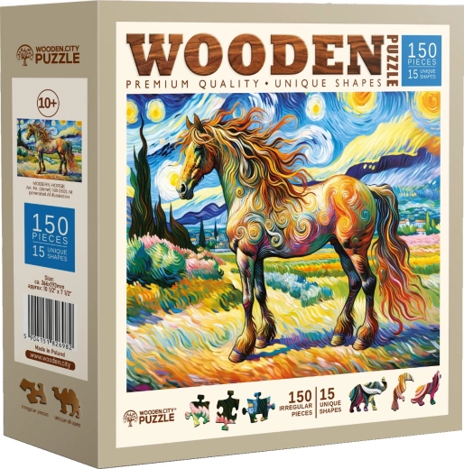 Puzzle en bois cheval moderne 150 pièces WOODEN CITY