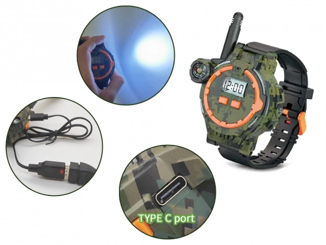Montres militaires avec talkie-walkie et boussole