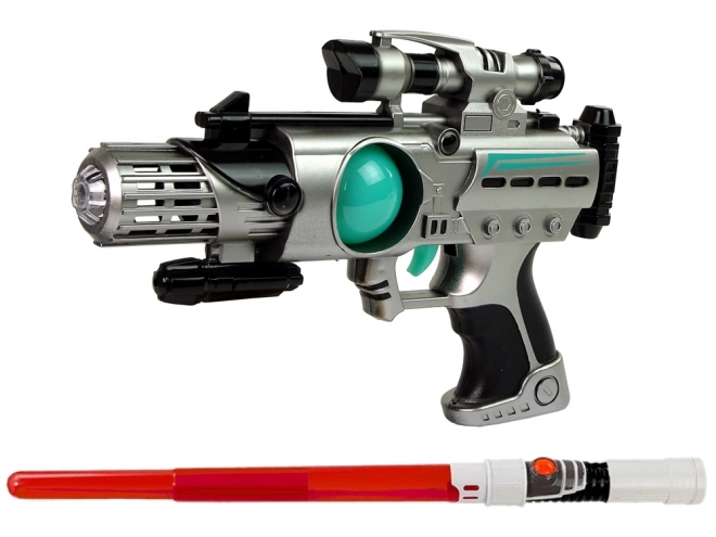Ensemble d'armes spatiales Space Guardian avec pistolet laser et épée