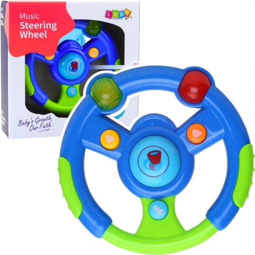 Volant interactif pour enfants avec lumières et sons vert-bleu
