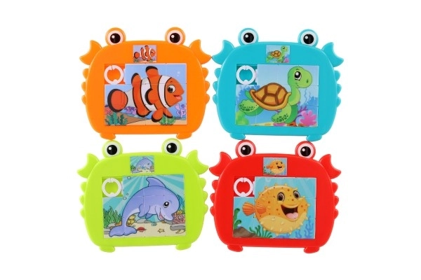 Jeu de puzzle animal en plastique 12,5x11cm 4 couleurs sur carte