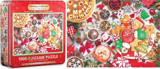 Eurographics puzzle Table de Noël 1000 pièces dans une boîte en métal