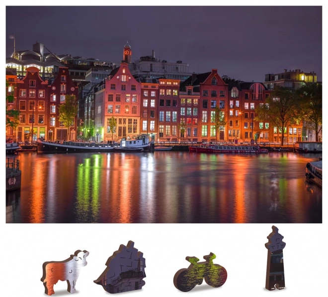 Puzzle en bois Amsterdam de Nuit