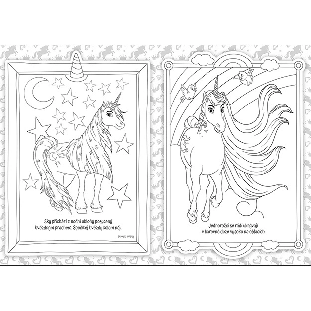 Livre de coloriage A4 avec autocollants Licornes
