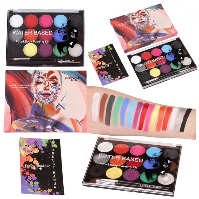 Ensemble de peinture pour le visage et le corps 15 couleurs