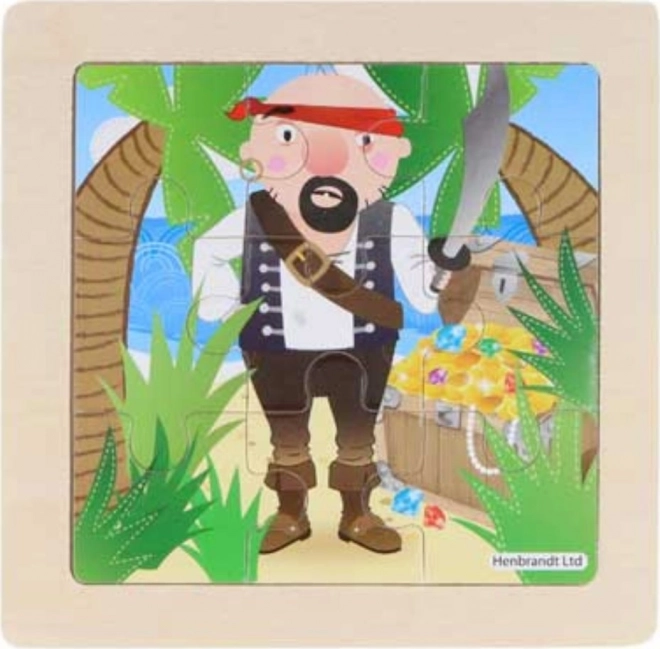 Puzzle en bois pirates 9 pièces
