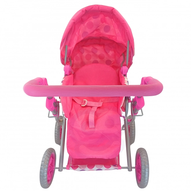 poussette pour poupées 3-en-1 rose avec pois