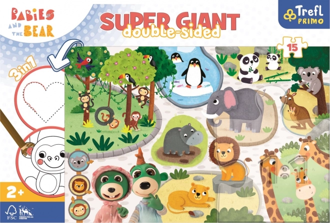 Puzzle recto-verso Treflíci et bébés 15 pièces