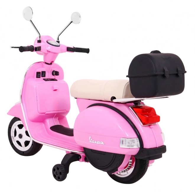 Scooter électrique pour enfants Vespa rose avec roues stabilisatrices
