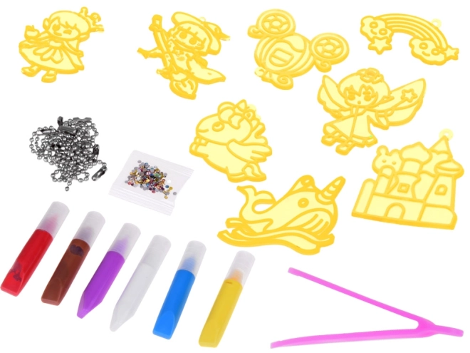 Kit créatif pour fabriquer des porte-clés DIY Modèles Couleurs ZA5208