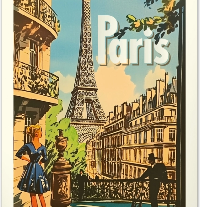 Calendrier mural Vintage affiches – villes dans le monde 2026