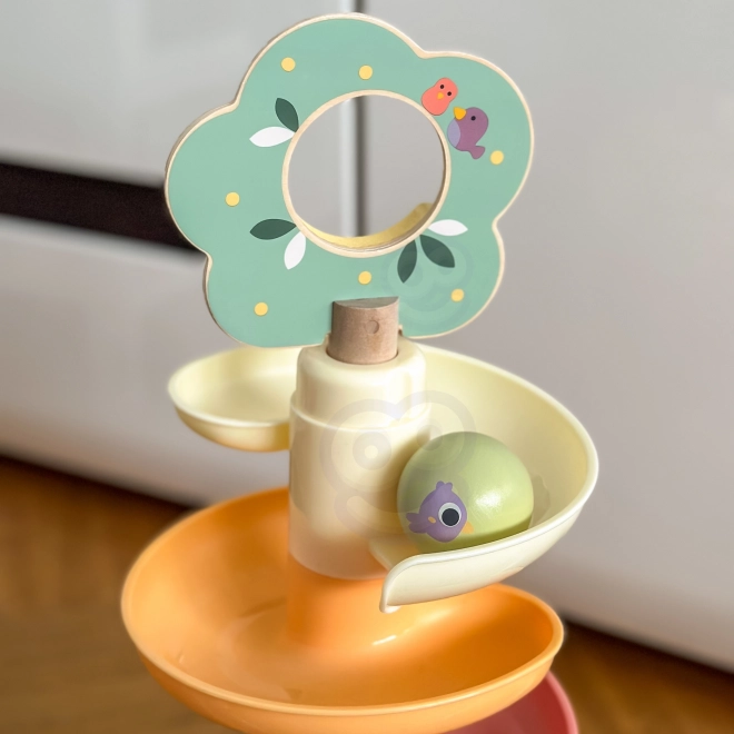 Piste de billes en bois avec Xylophone Tooky Toy 44 pièces