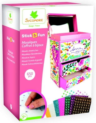 Stick & Fun boîte à bijoux 3D en mosaïque pour enfants