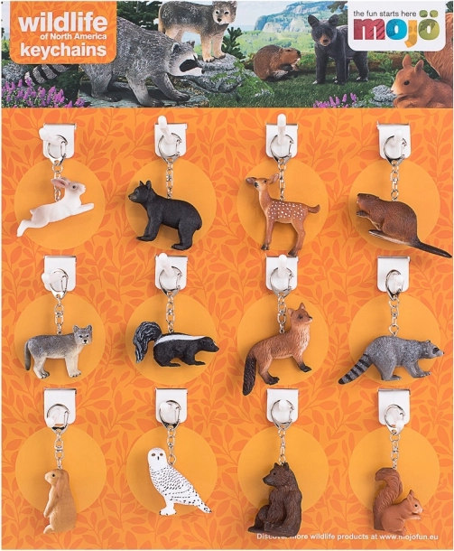 MOJO présentoir de porte-clés – animaux de la forêt (36 pcs)
