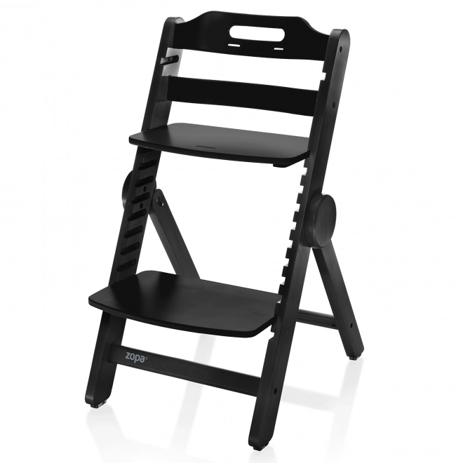 Chaise haute en bois Clipp & Clapp, Noir