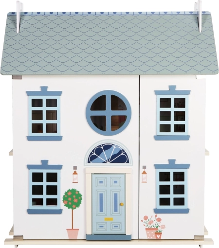 Maison de poupées en bois avec jardin et accessoires