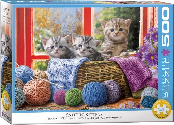 Puzzle Tricotant Chats XL 500 pièces