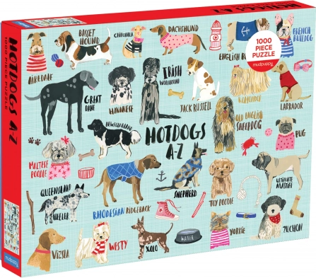 Puzzle Galison Hot Dogs A–Z 1000 pièces