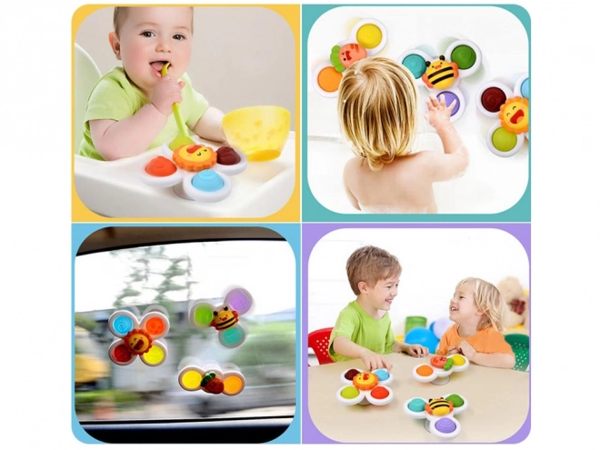 Senzoe Fidget Spinner avec ventouse 3 pcs