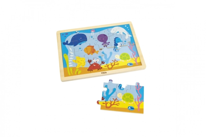 Puzzle en bois 24 pièces - monde sous-marin