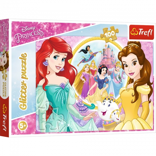 puzzle 100 pièces avec paillettes – souvenirs de BELLE et ARIEL par TREFL