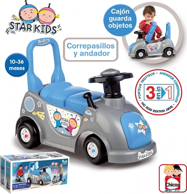 CHICOS Trotteur Star Kids 3 en 1 bleu