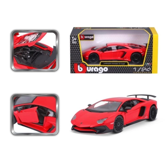 Modèle en métal Bburago Lamborghini Aventador rouge 1:24