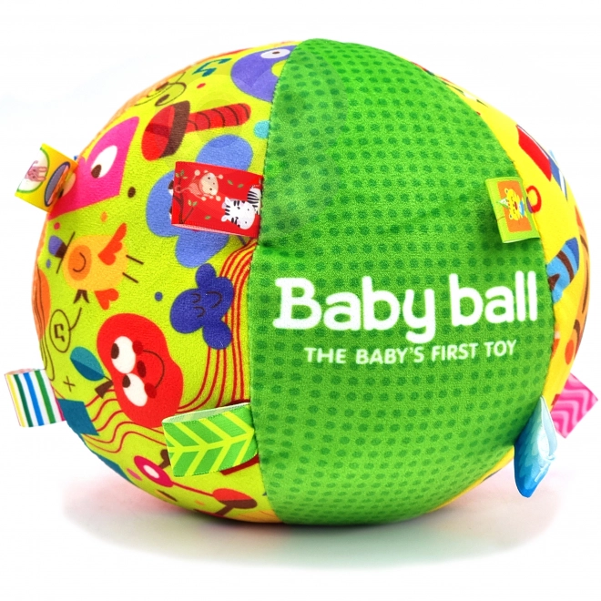 Balle douce pour bébé avec étiquettes et sons