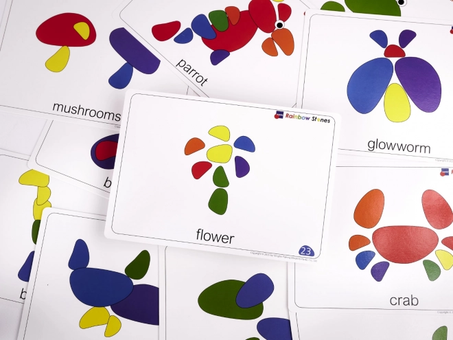 Ensemble Montessori de Pierres Colorées Créatives 65 pcs