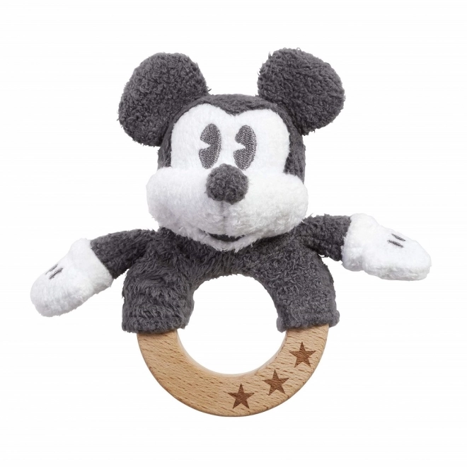 Hochet en bois/tissu Mickey Mouse Rainbow