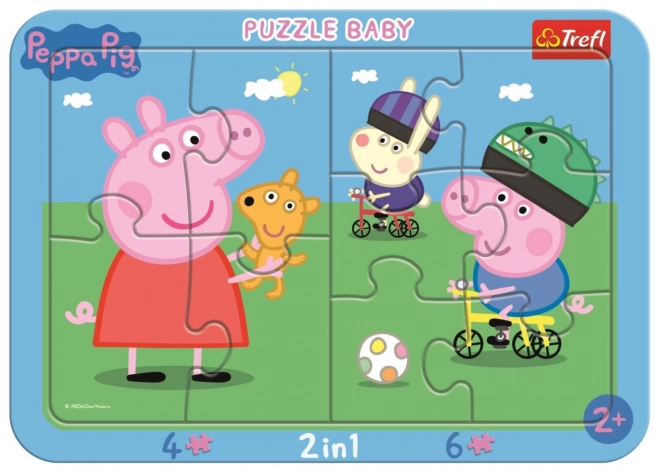 TREFL Baby puzzle Heureux petit cochon Peppa 2v1, 10 pièces