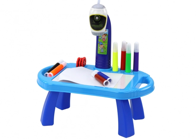 Table à dessiner avec projecteur bleu