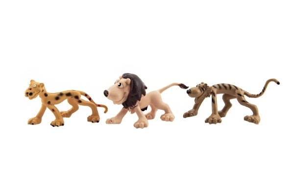 Animaux safari joyeux ZOO plastique 9-10cm 6pcs dans un sachet