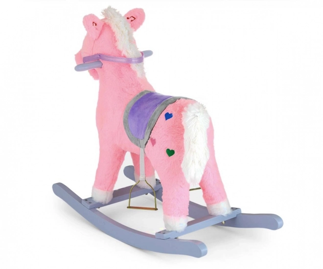 Cheval à bascule rose pour enfants