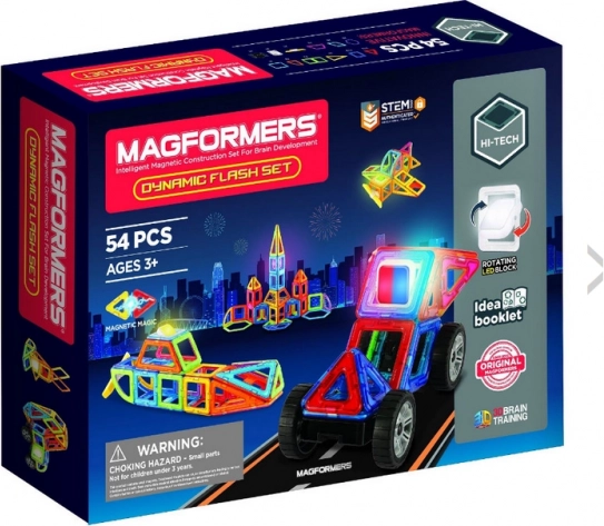 Flash dynamique - jeu de construction magnétique, 54 pièces