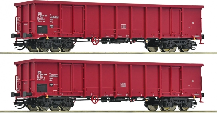Set de 2 wagons-trémies ouverts ČSD